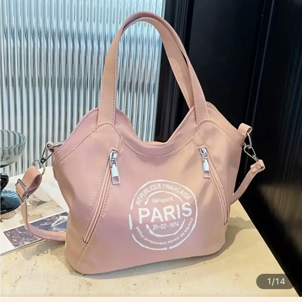 NEW Paris Cosmetic Tote - Pink, black and tan